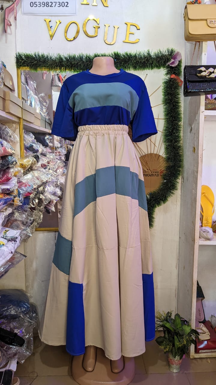 color-block maxi dress