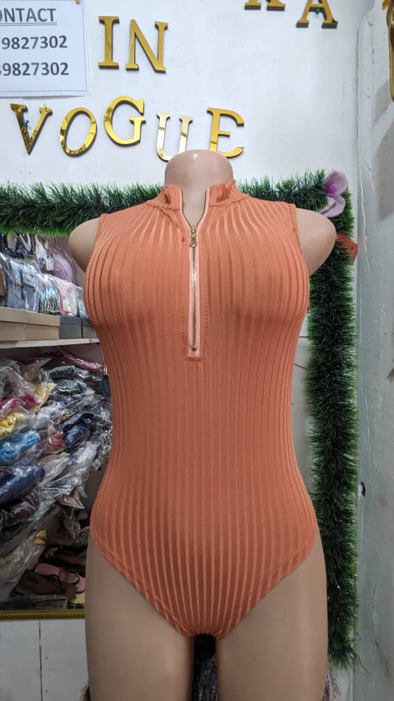 Coral Sleeveless Bodysuit Dress