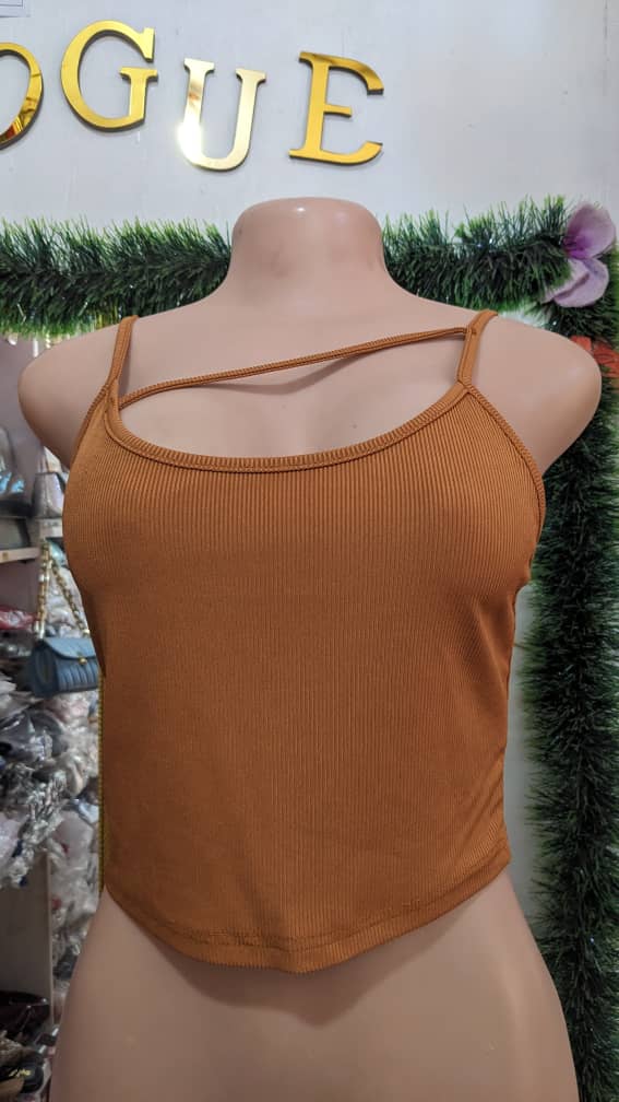 Rust One-Shoulder Bodysuit Dress